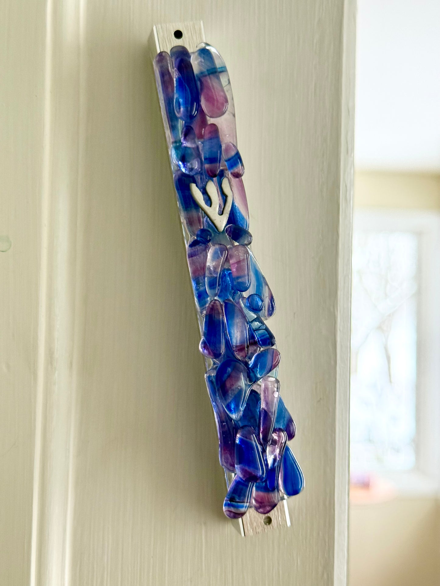 Personalized Upright Wedding Mezuzah Design
(Made with Your Chuppah Glass shards)