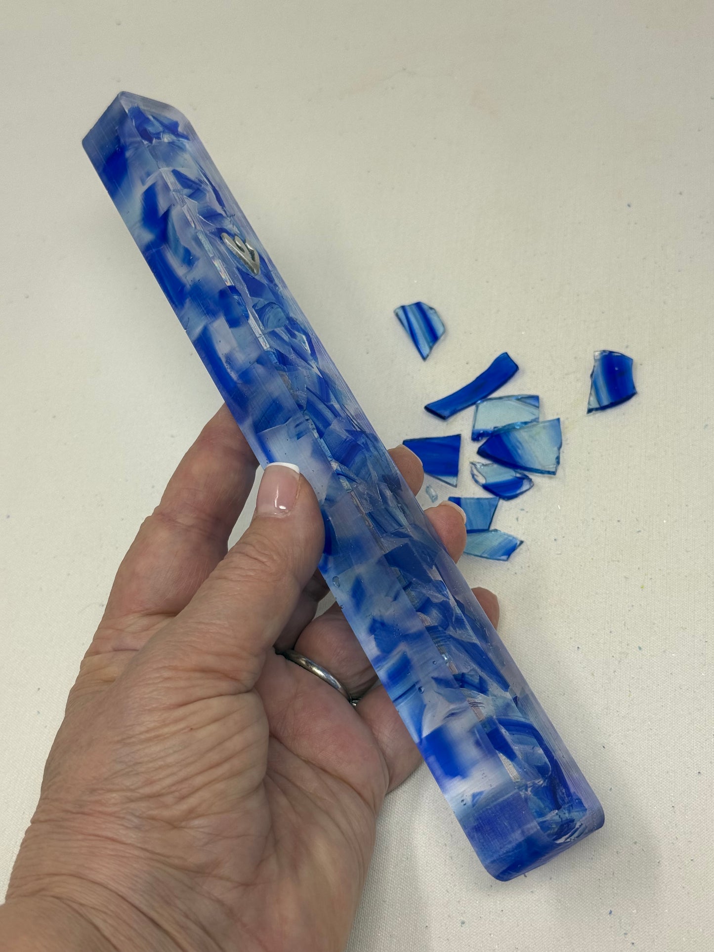 XXL Resin Wedding Glass Mezuzah (Made with Your Chuppah Glass shards)