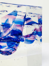Load image into Gallery viewer, Mazel Tov Resin Cube - Personalized - Made with your Chuppah Glass from your Jewish Wedding
