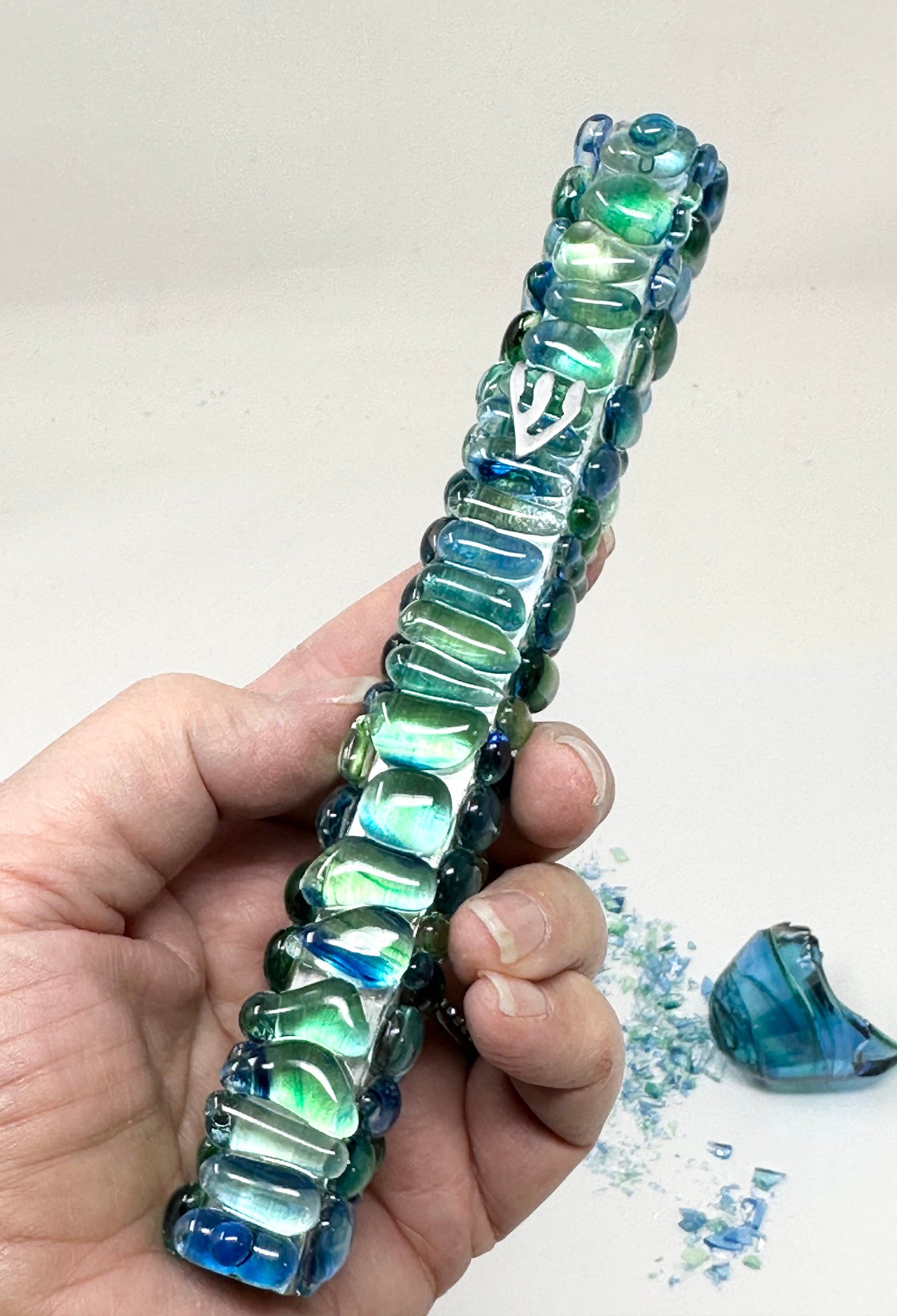 Wedding Glass Mezuzah - Deluxe Edition (Made with your Chuppah Glass Shards)