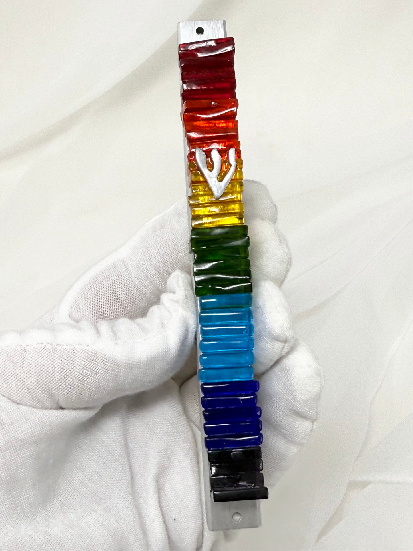 Rainbow Glass Mezuzah