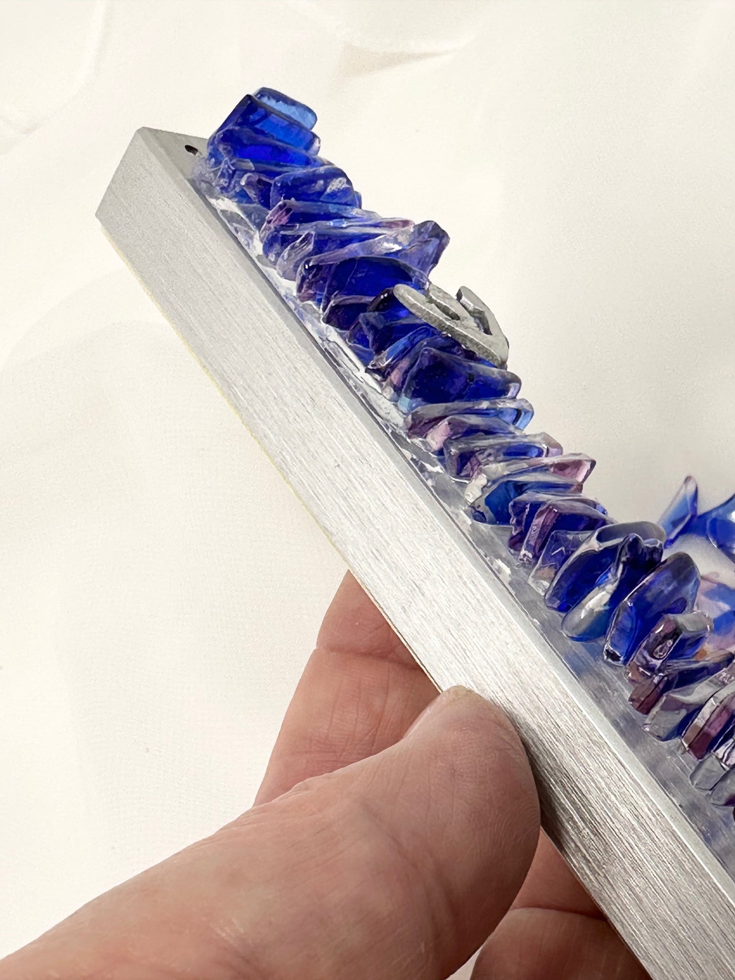 Wedding Glass Mezuzah - (Vertical Design, Made with Your Chuppah Glass shards)