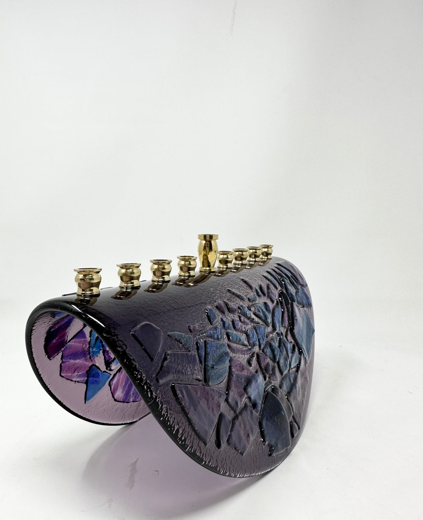 Hanukkah Menorah Made With Your Chuppah Glass Shards