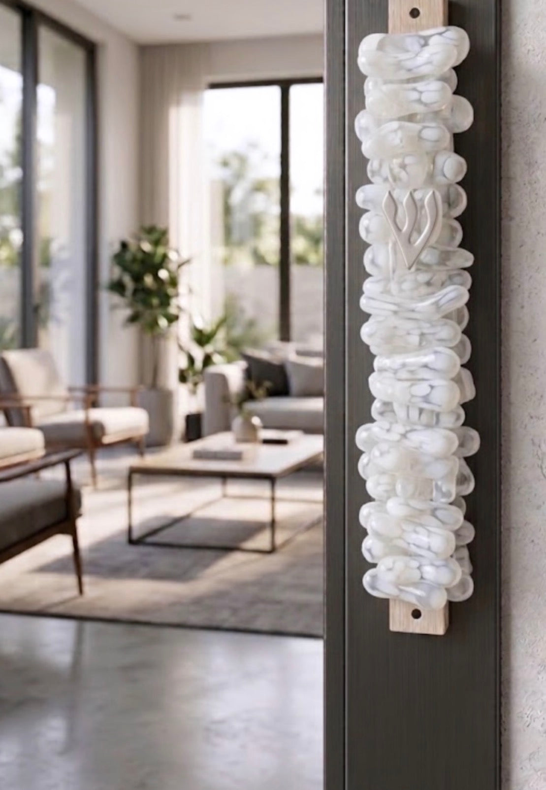 Wedding Glass Mezuzah Kit, Horizontal Design | Custom Jewish Wedding Heirloom