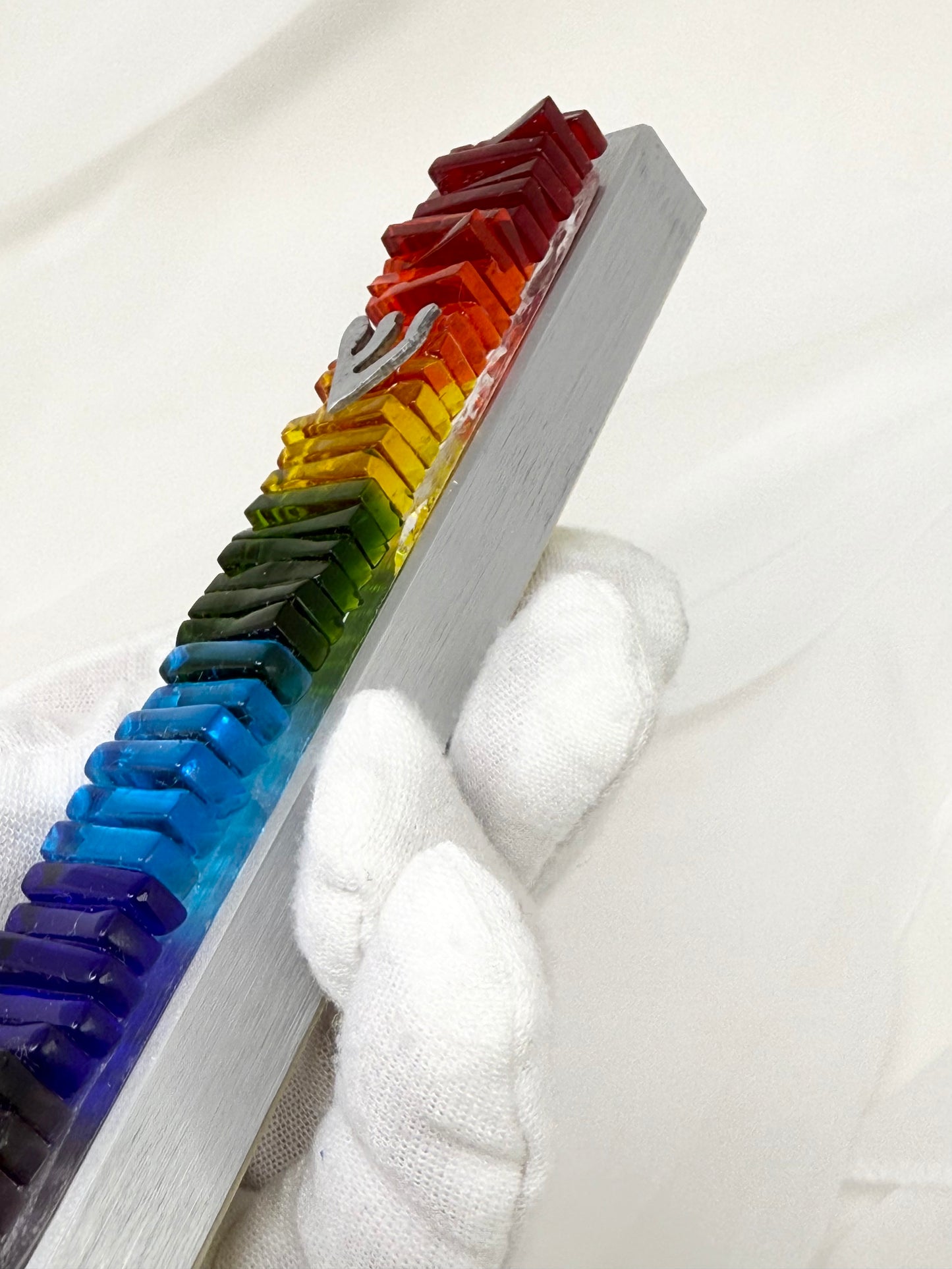 Rainbow Glass Mezuzah