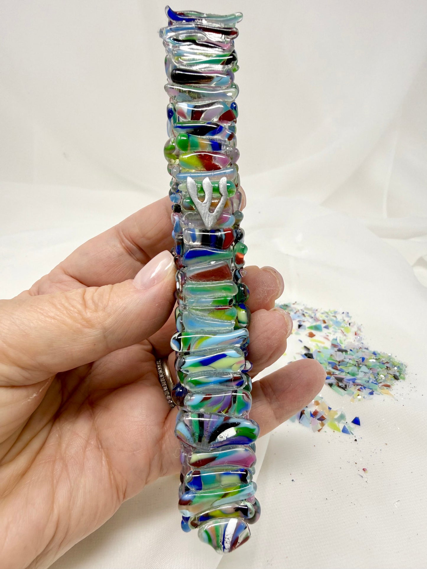 Wedding Glass Mezuzah — Deluxe Edition | Made with Your Jewish Wedding Glass Shards