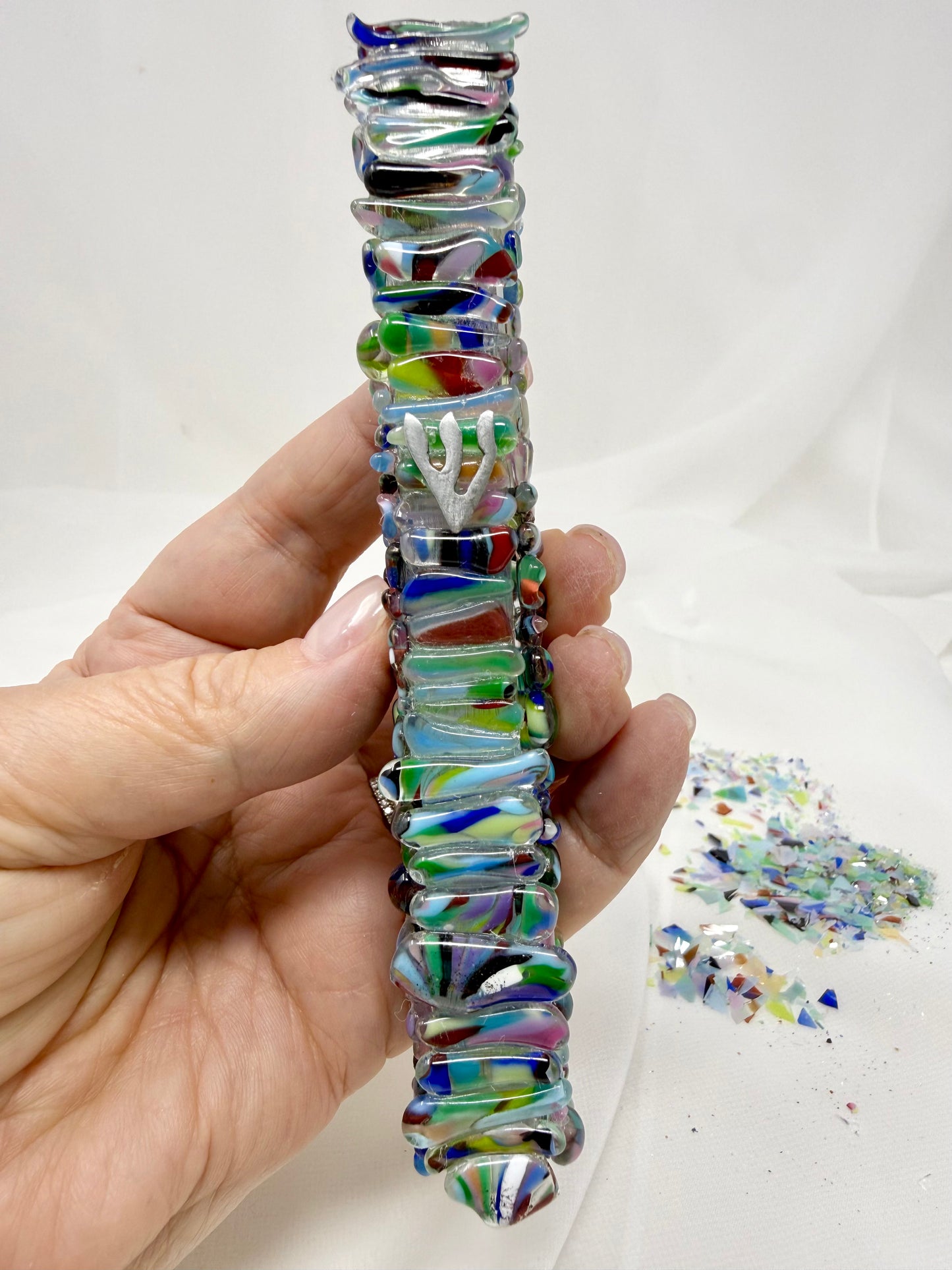 Wedding Glass Mezuzah — Deluxe Edition | Made with Your Jewish Wedding Glass Shards