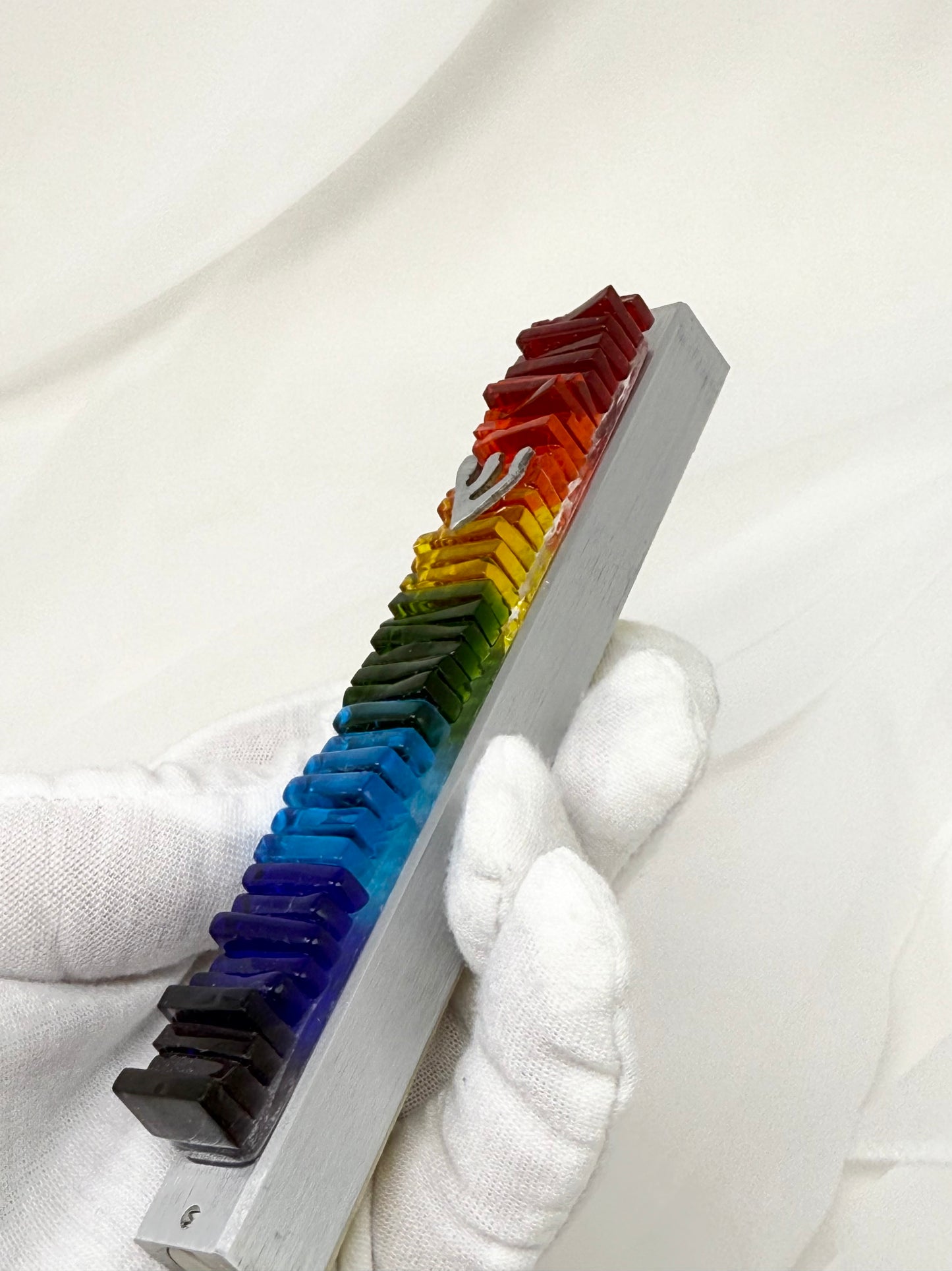 Rainbow Glass Mezuzah