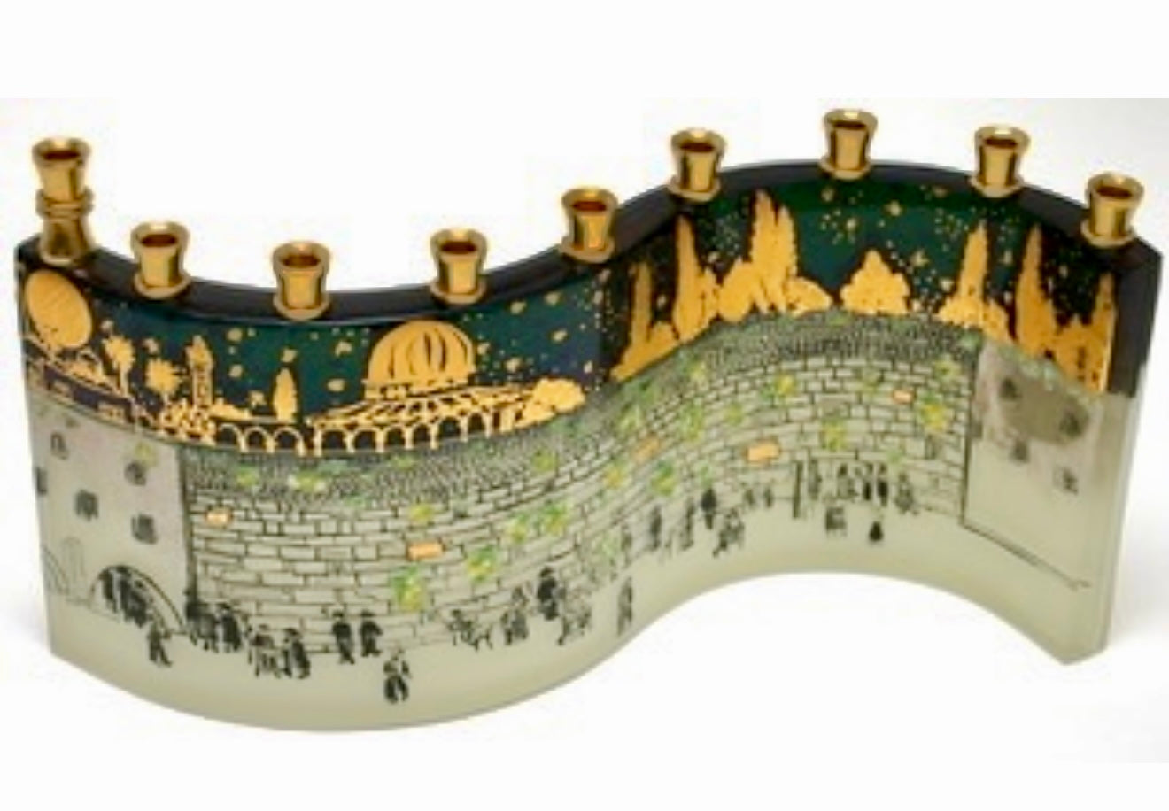 Jerusalem of Gold Menorah – Commissioned Masterpiece in 23K Gold