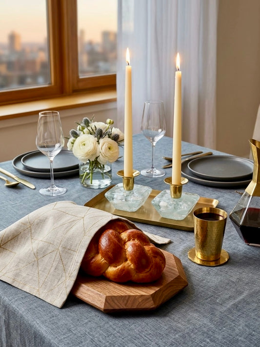 Shabbat Candlesticks - Kit - Includes Chuppah Glass for your Jewish Wedding
