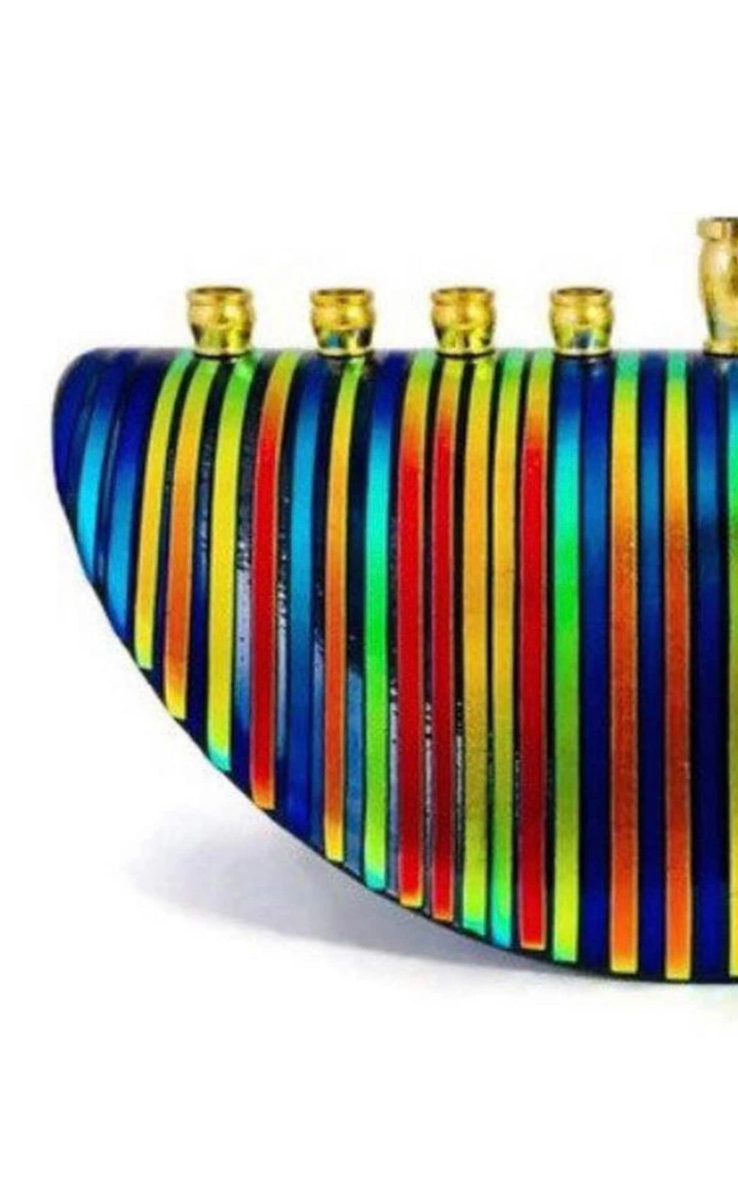 Custom Multicolored Menorah with Dichroic Glass – Unique, Handcrafted Design