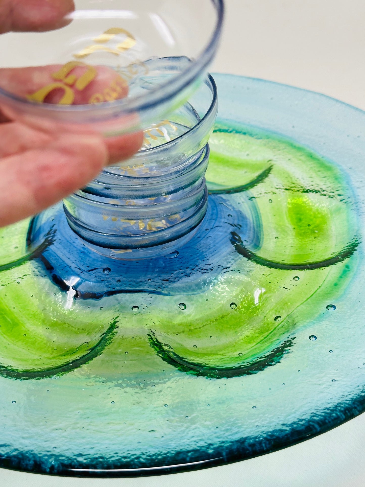 Seder Plate - Ocean colours - hand painted