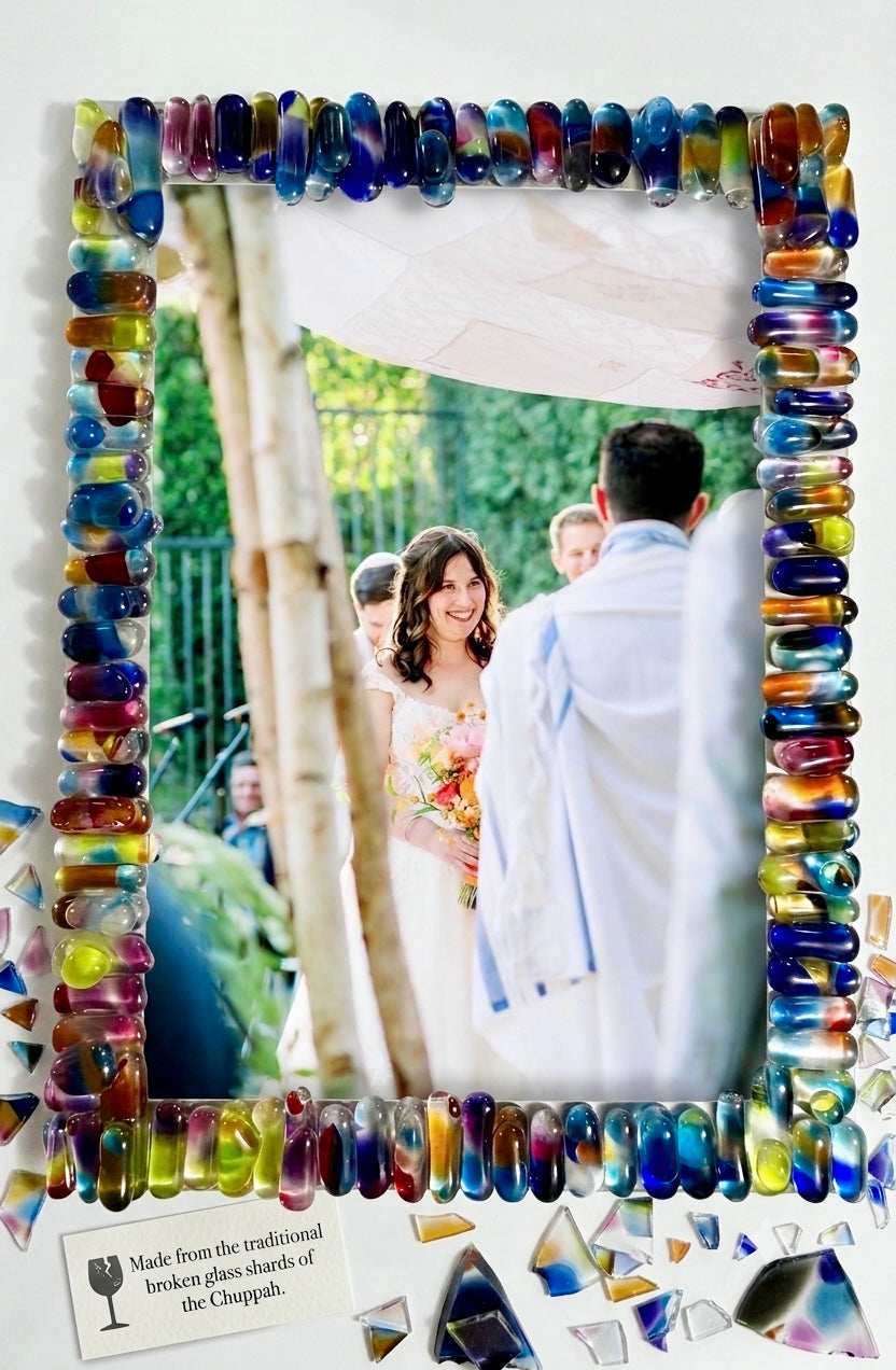 Personalized Picture Frame Made with Your Chuppah Glass Shards