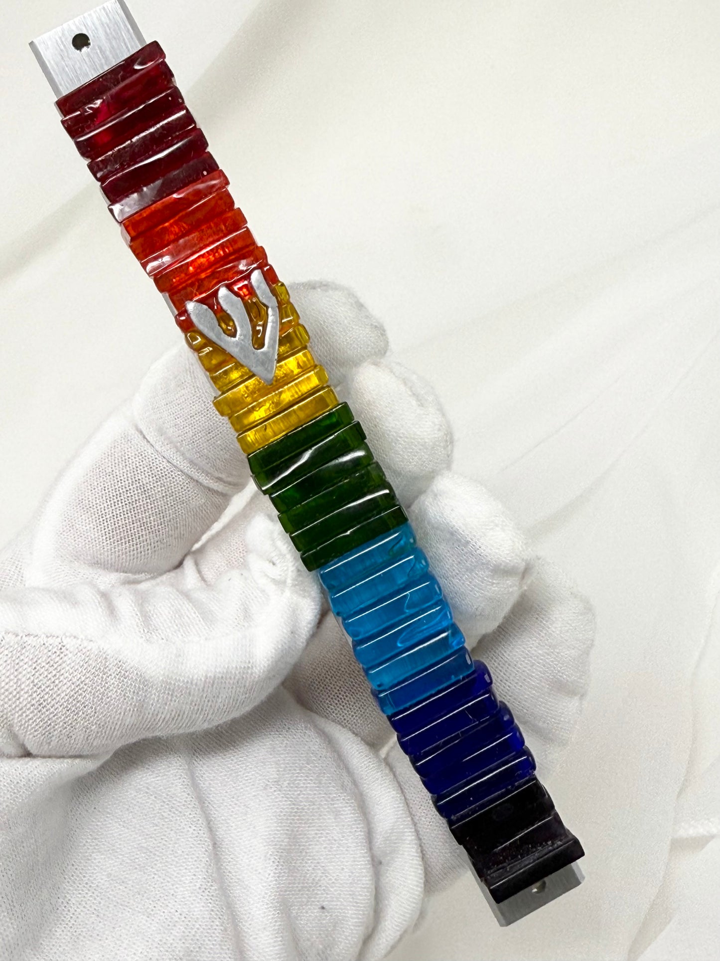 Rainbow Glass Mezuzah