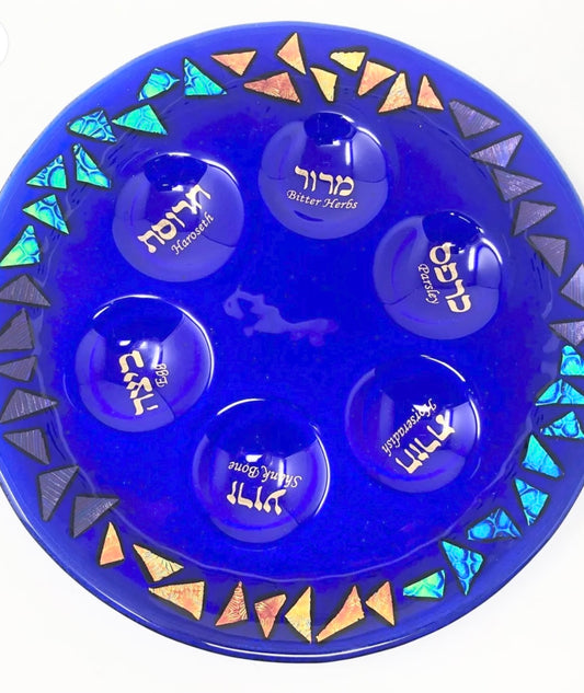 Cobalt Blue Seder Plate