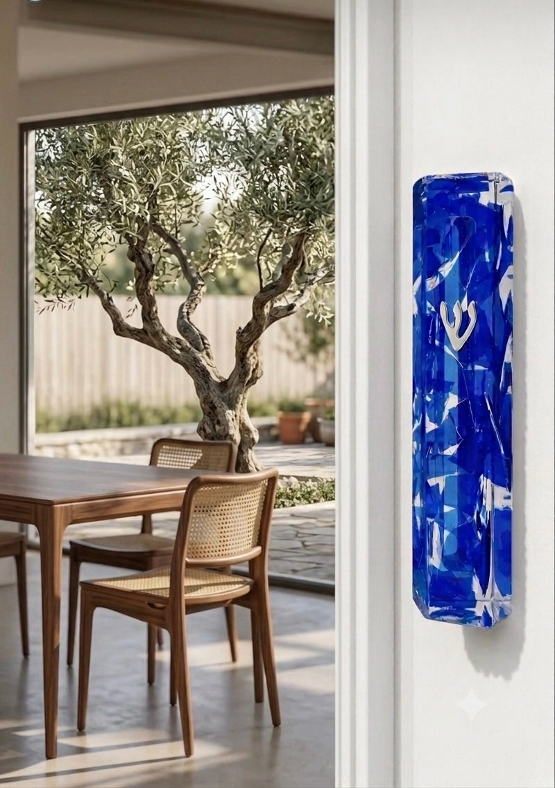 Custom Resin Wedding Glass Mezuzah (Made with Your Chuppah Glass shards)