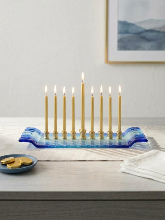 Menorah - Personalized - Made with Chuppah Glass Shards from Your Jewish Wedding