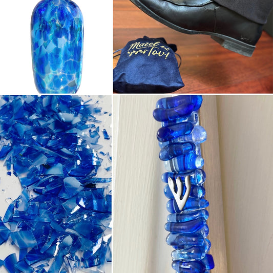 Wedding Glass Mezuzah Kit, Horizontal Design | Custom Jewish Wedding Heirloom