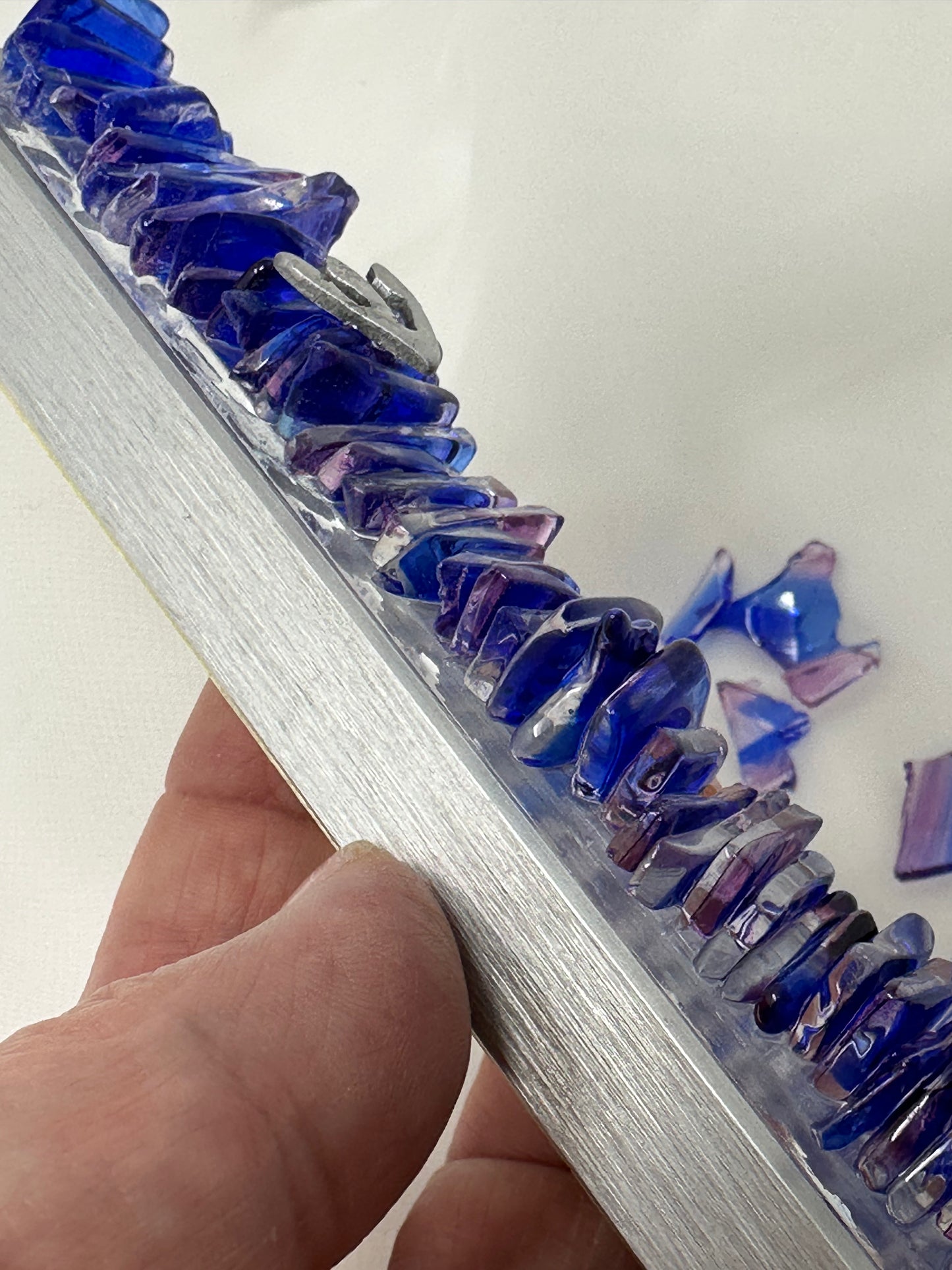 Wedding Glass Mezuzah - (Vertical Design, Made with Your Chuppah Glass shards)