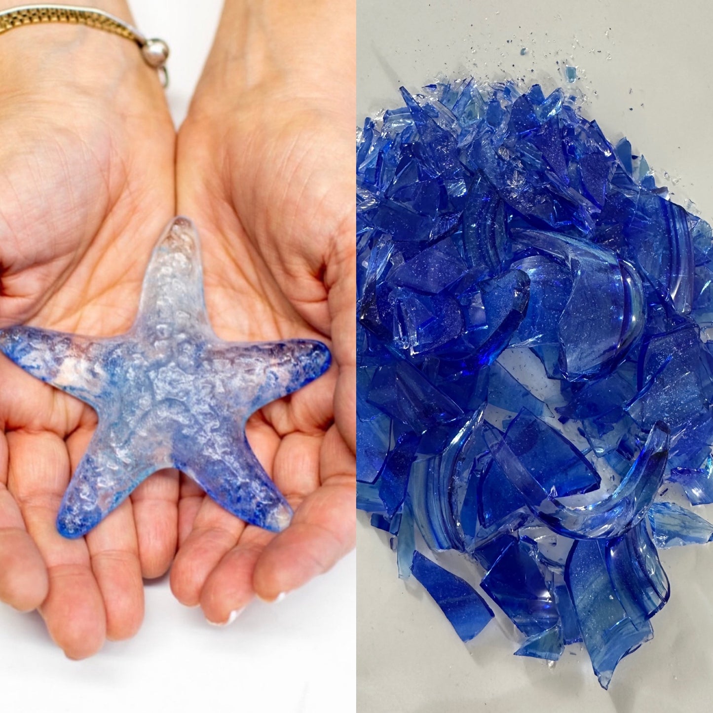 Personalized Glass Starfish Paperweight – Made with Your Chuppah glass shards