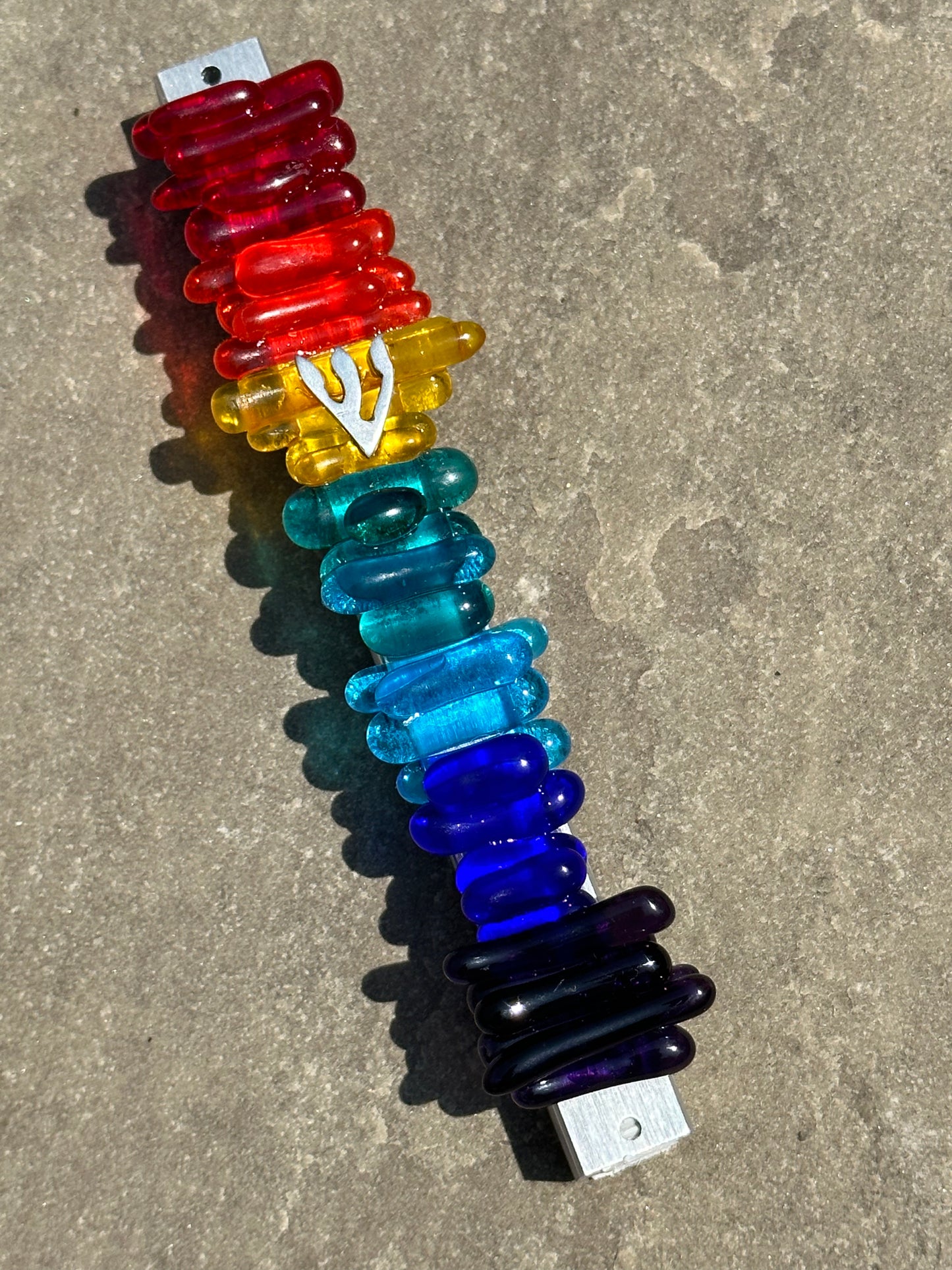 Rainbow Glass Mezuzah