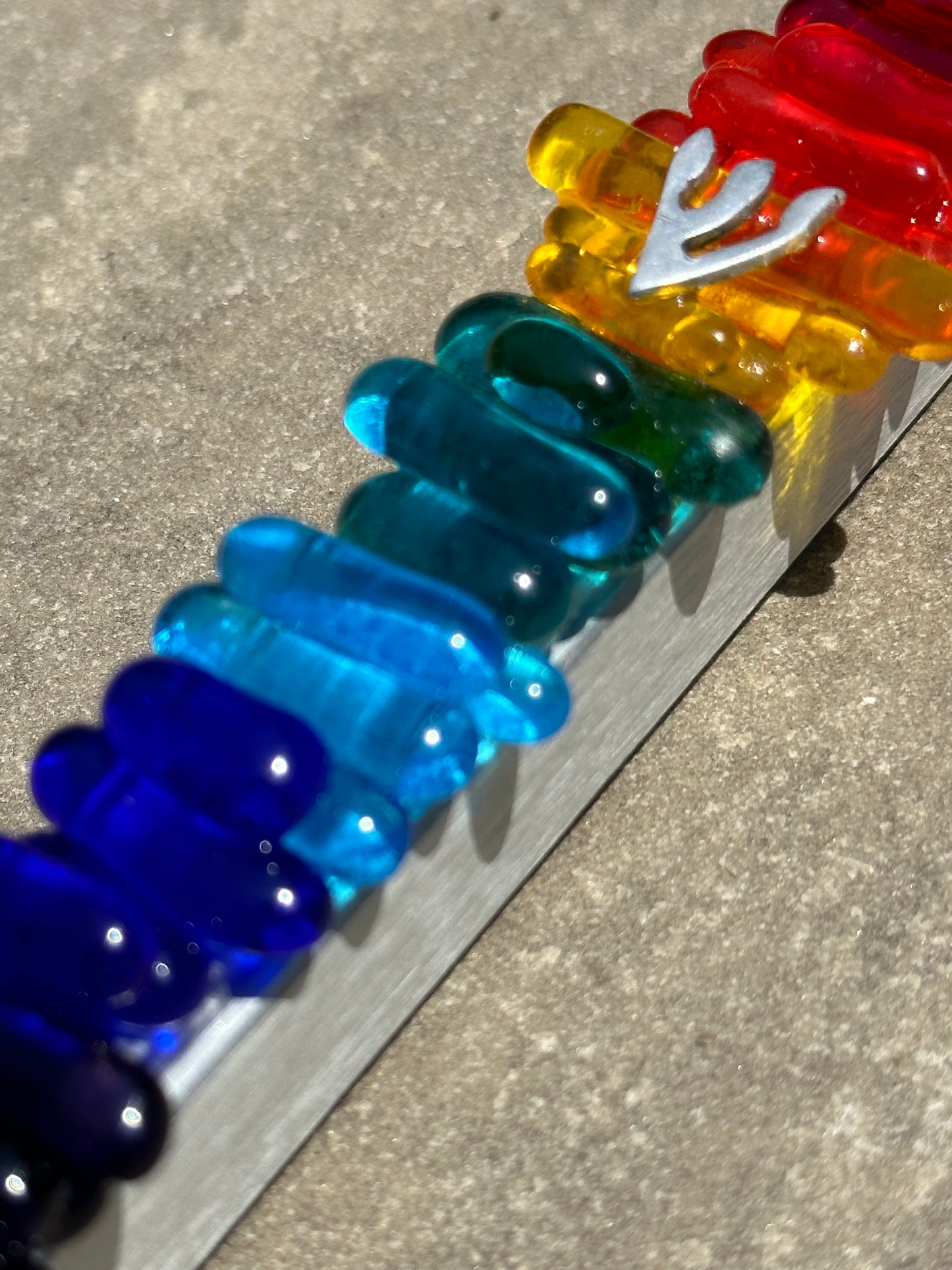 Rainbow Glass Mezuzah