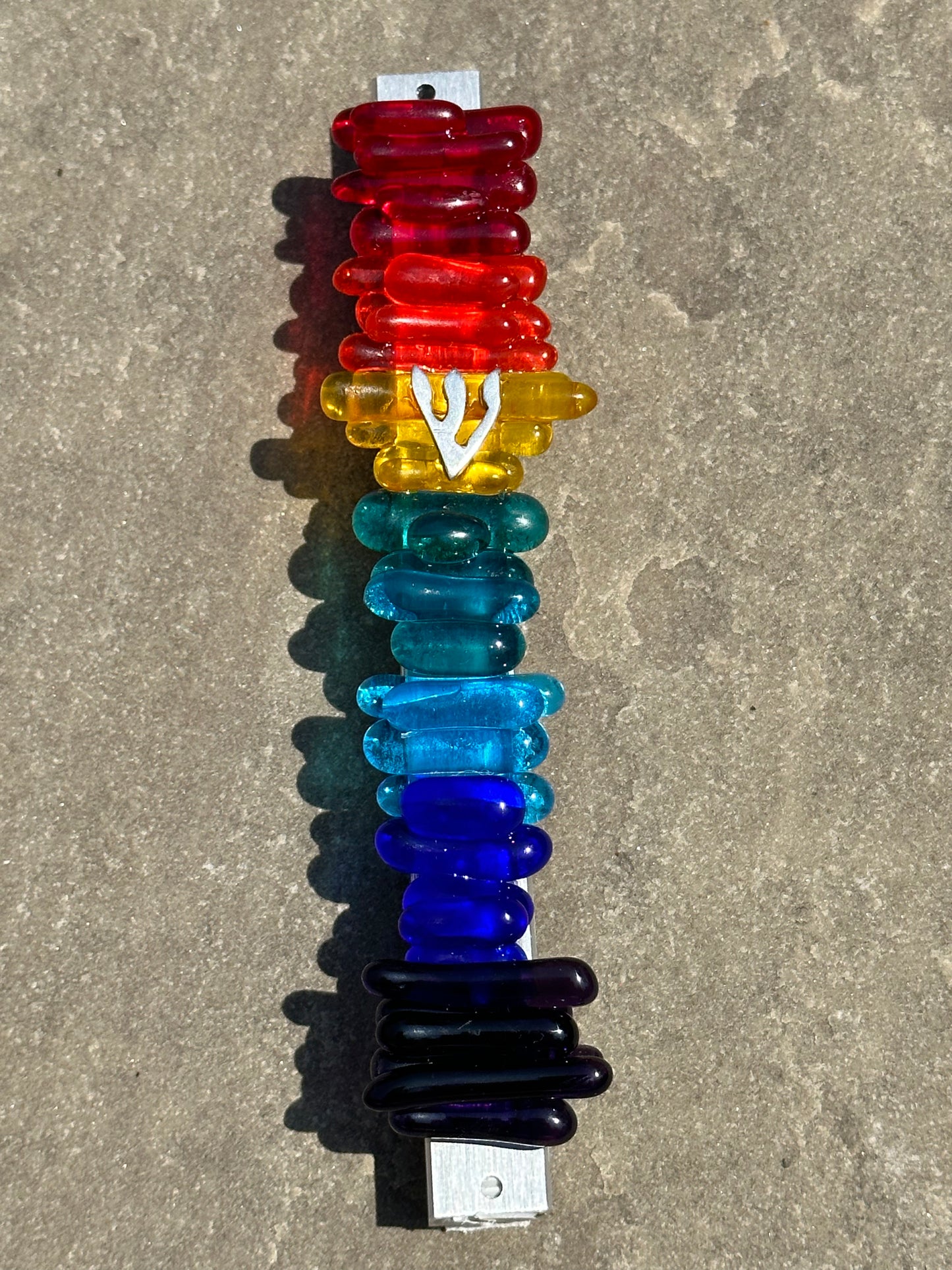 Rainbow Glass Mezuzah