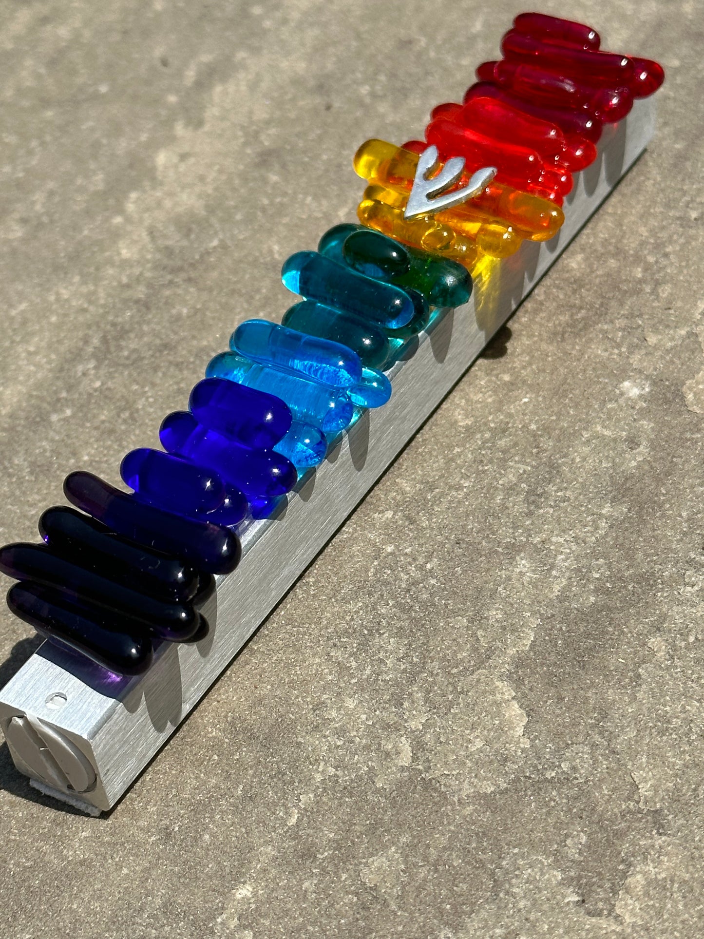 Rainbow Glass Mezuzah