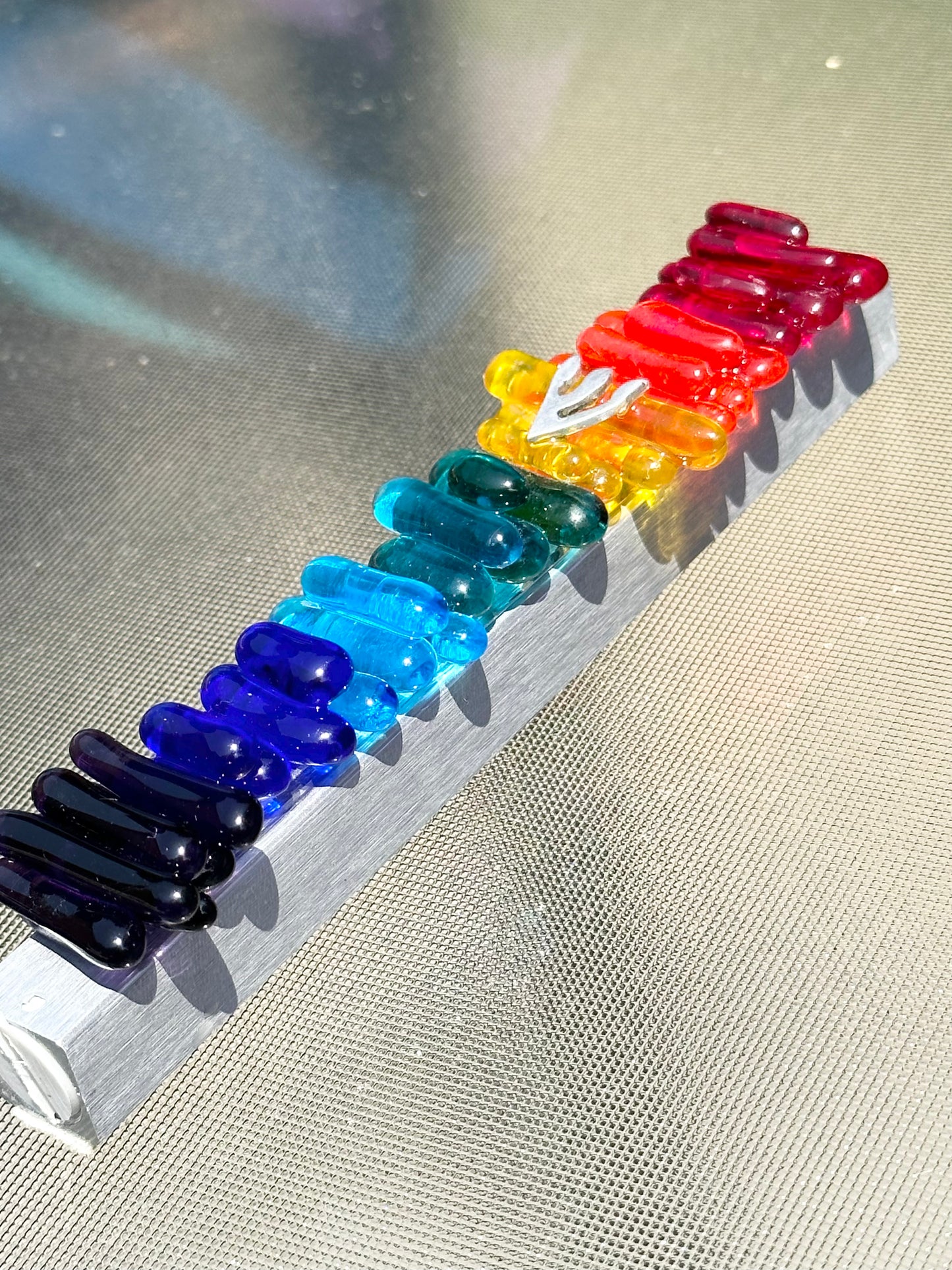 Rainbow Glass Mezuzah