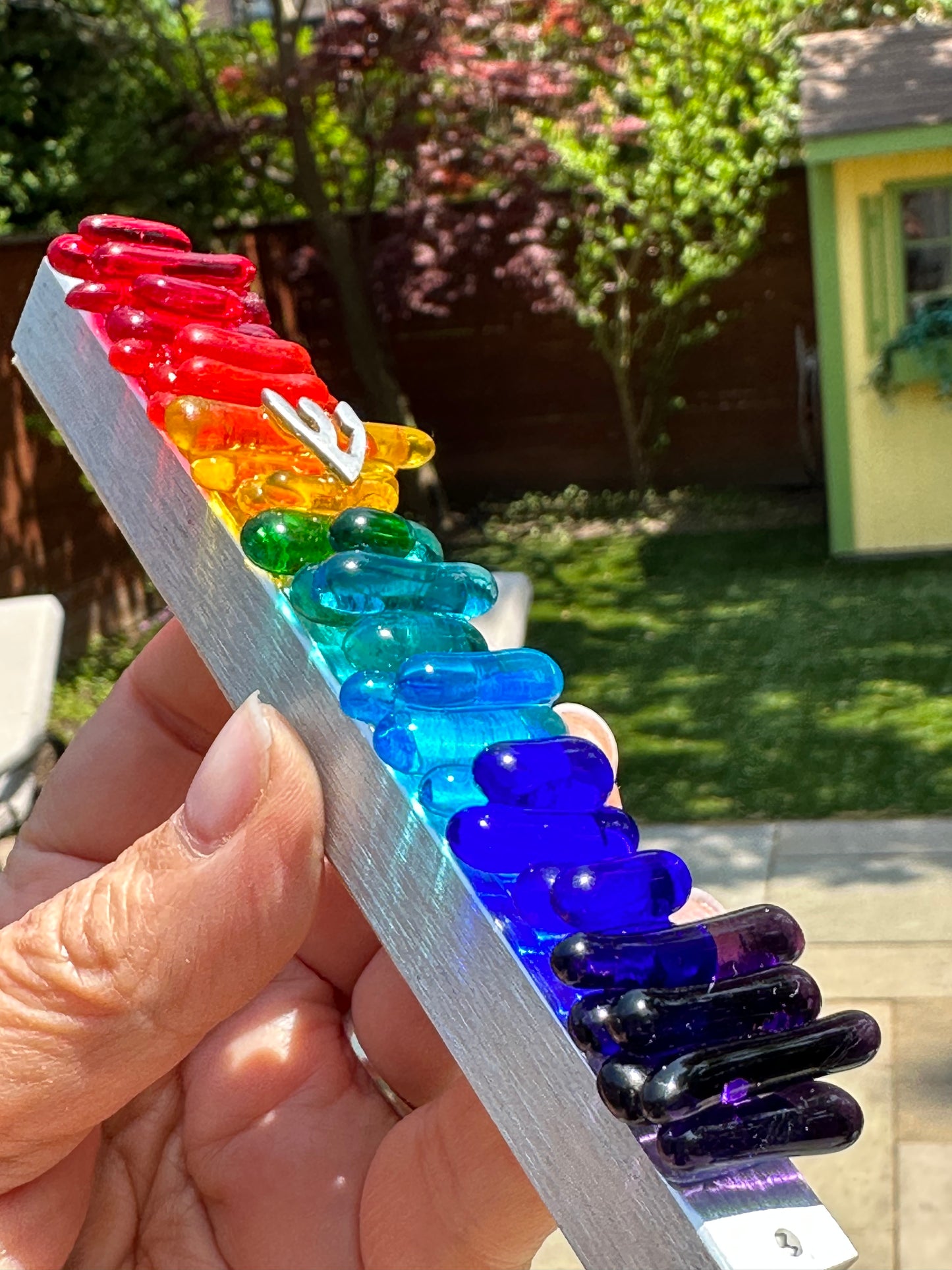 Rainbow Glass Mezuzah