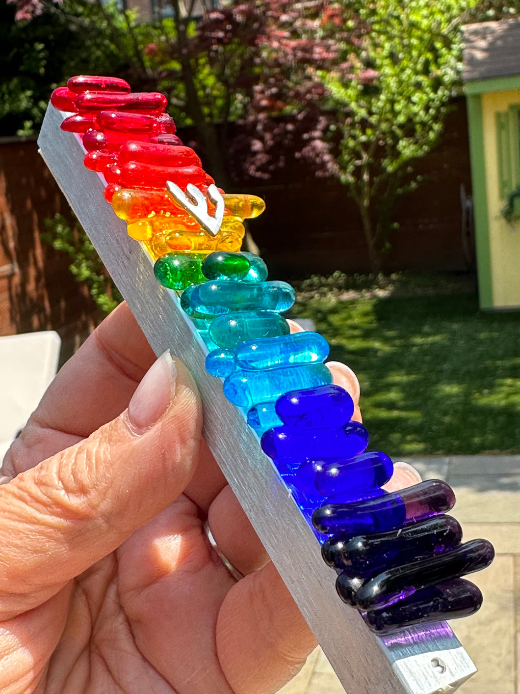 Rainbow Glass Mezuzah
