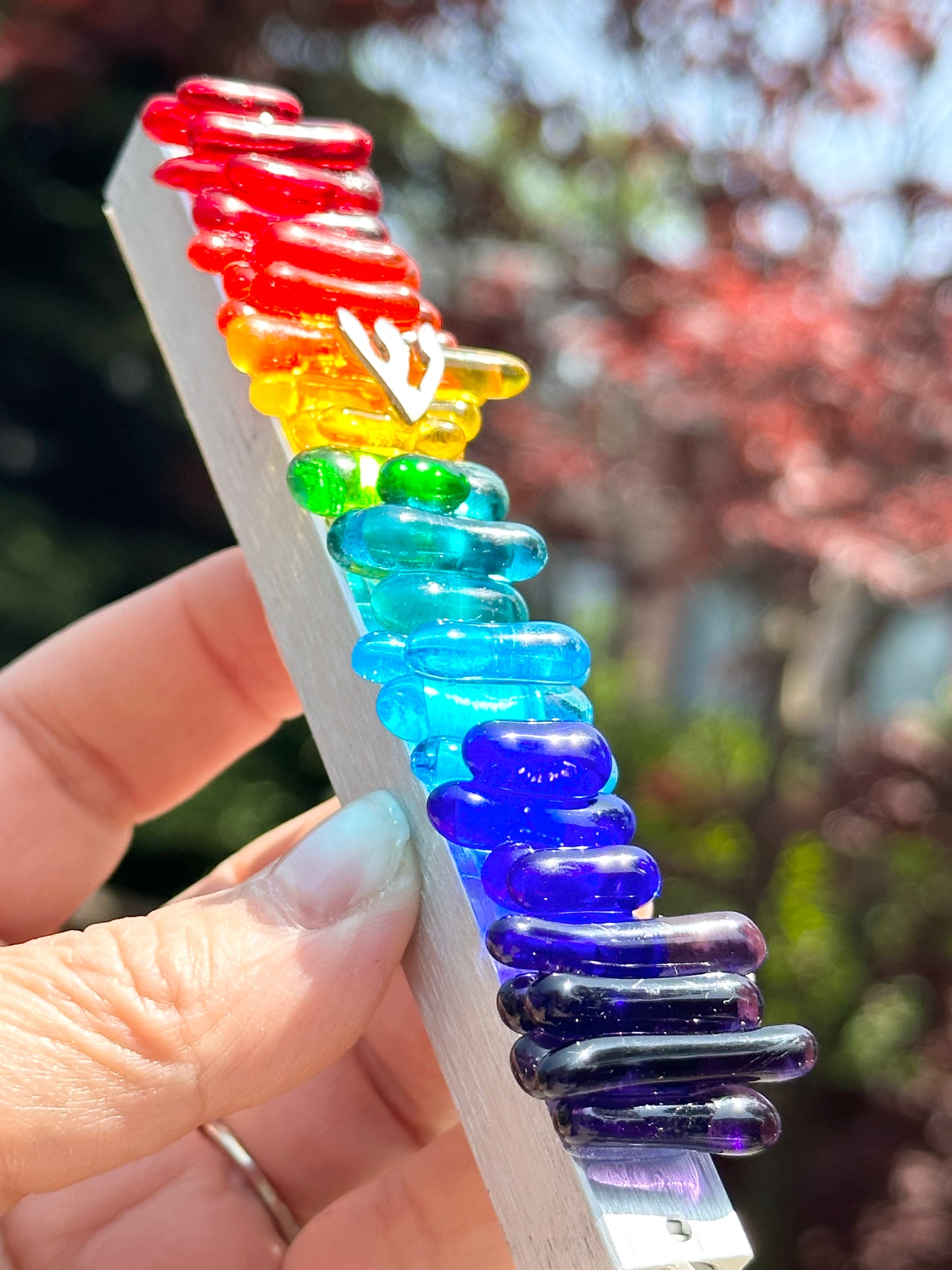 Rainbow Glass Mezuzah