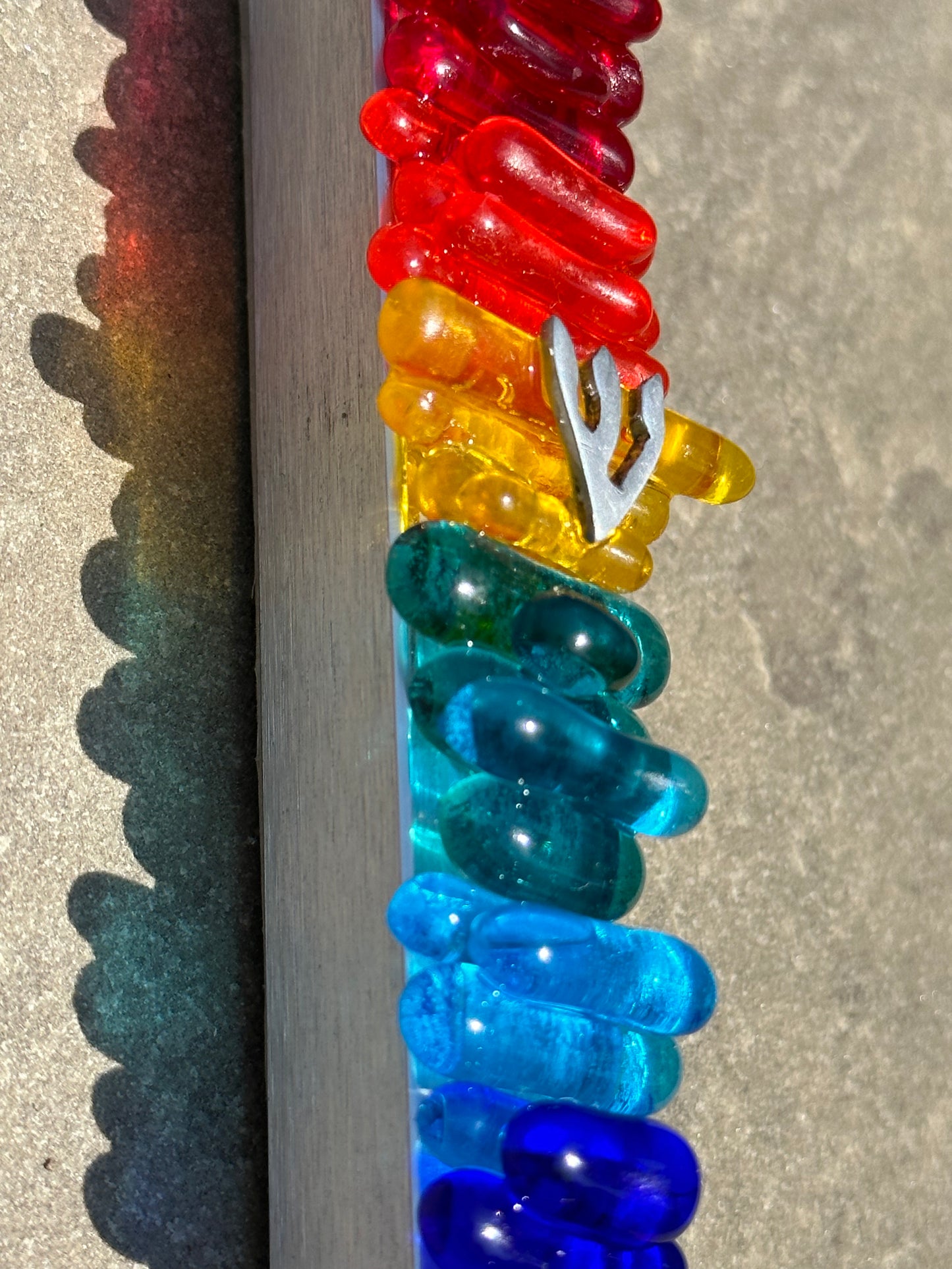 Rainbow Glass Mezuzah