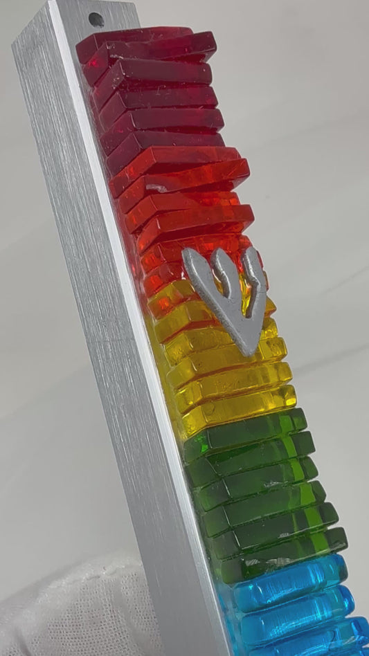 Rainbow Glass Mezuzah