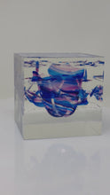 Load and play video in Gallery viewer, Mazel Tov Resin Cube - Personalized - Made with your Chuppah Glass from your Jewish Wedding
