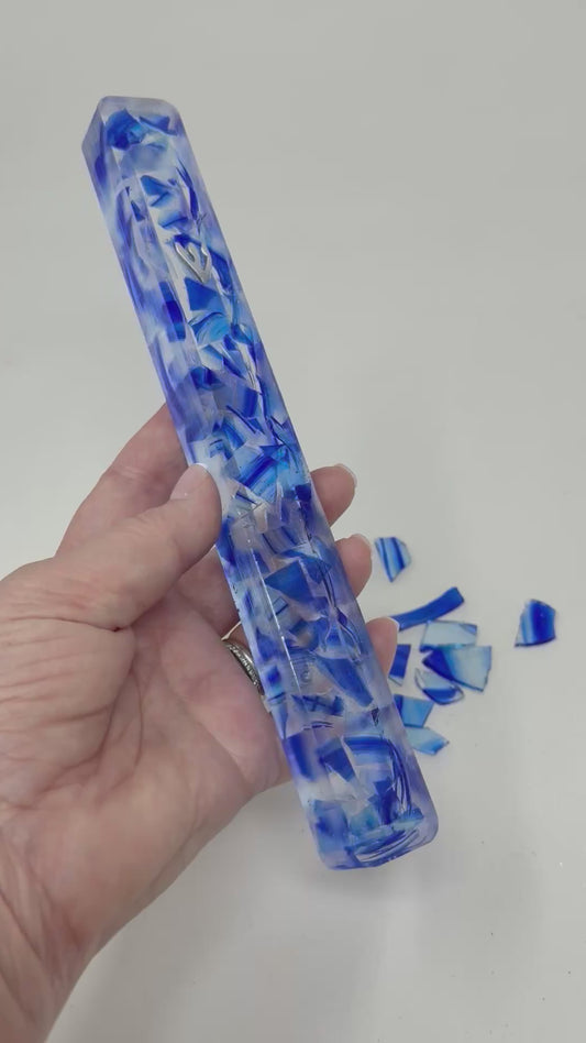 XXL Resin Wedding Glass Mezuzah (Made with Your Chuppah Glass shards)