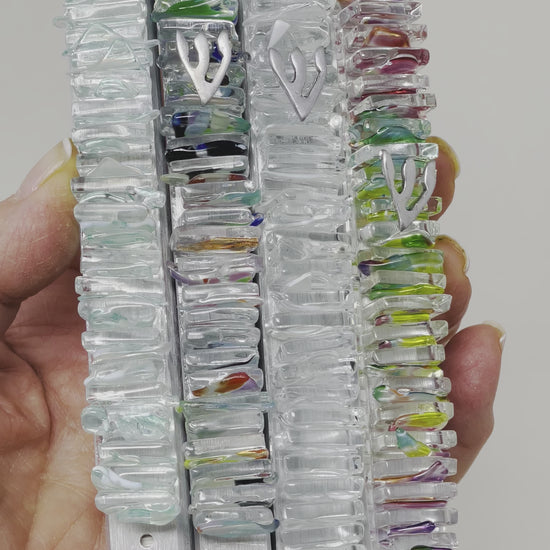 Assorted Wedding Glass Mezuzahs - (Vertical Design, Made with Your Chuppah Glass shards)