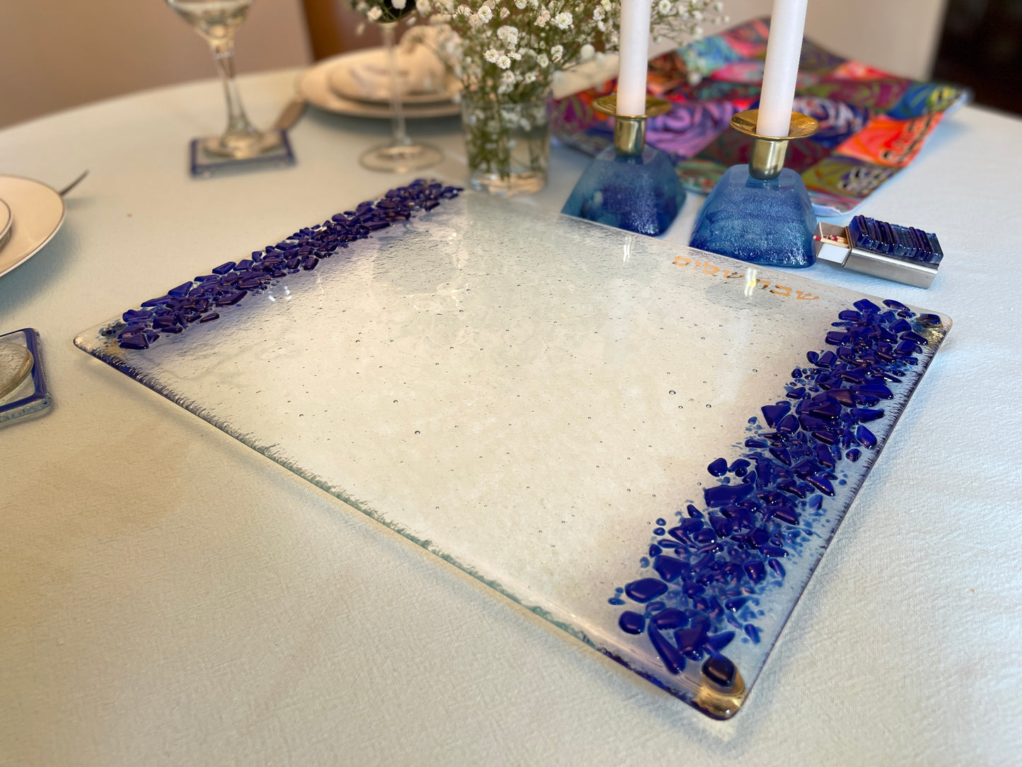 Challah Board - Personalized - Made with Chuppah Glass Shards from Your Jewish Wedding