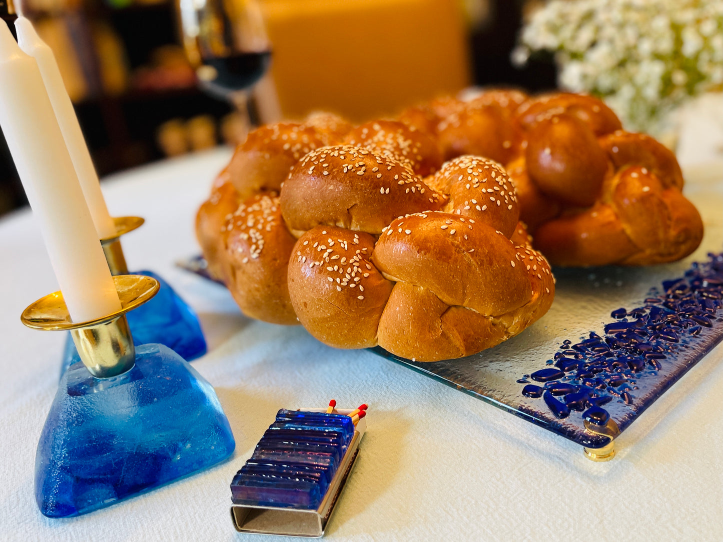 Challah Board - Personalized - Made with Chuppah Glass Shards from Your Jewish Wedding