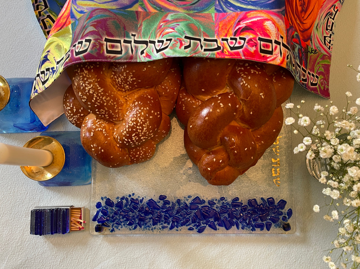 Challah Board - Personalized - Made with Chuppah Glass Shards from Your Jewish Wedding