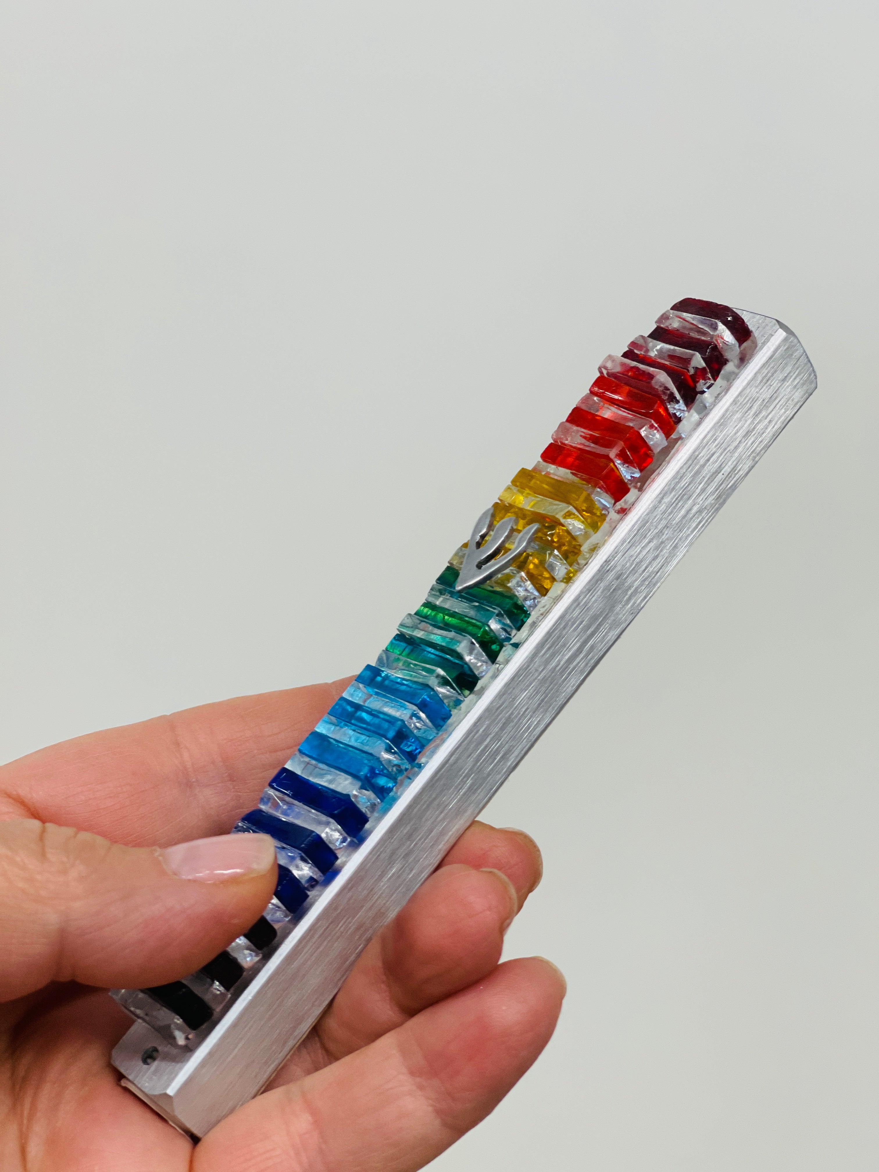 M Raza Glass Rainbow Glass Mezuzah β Marcela Rosemberg Glass Studio