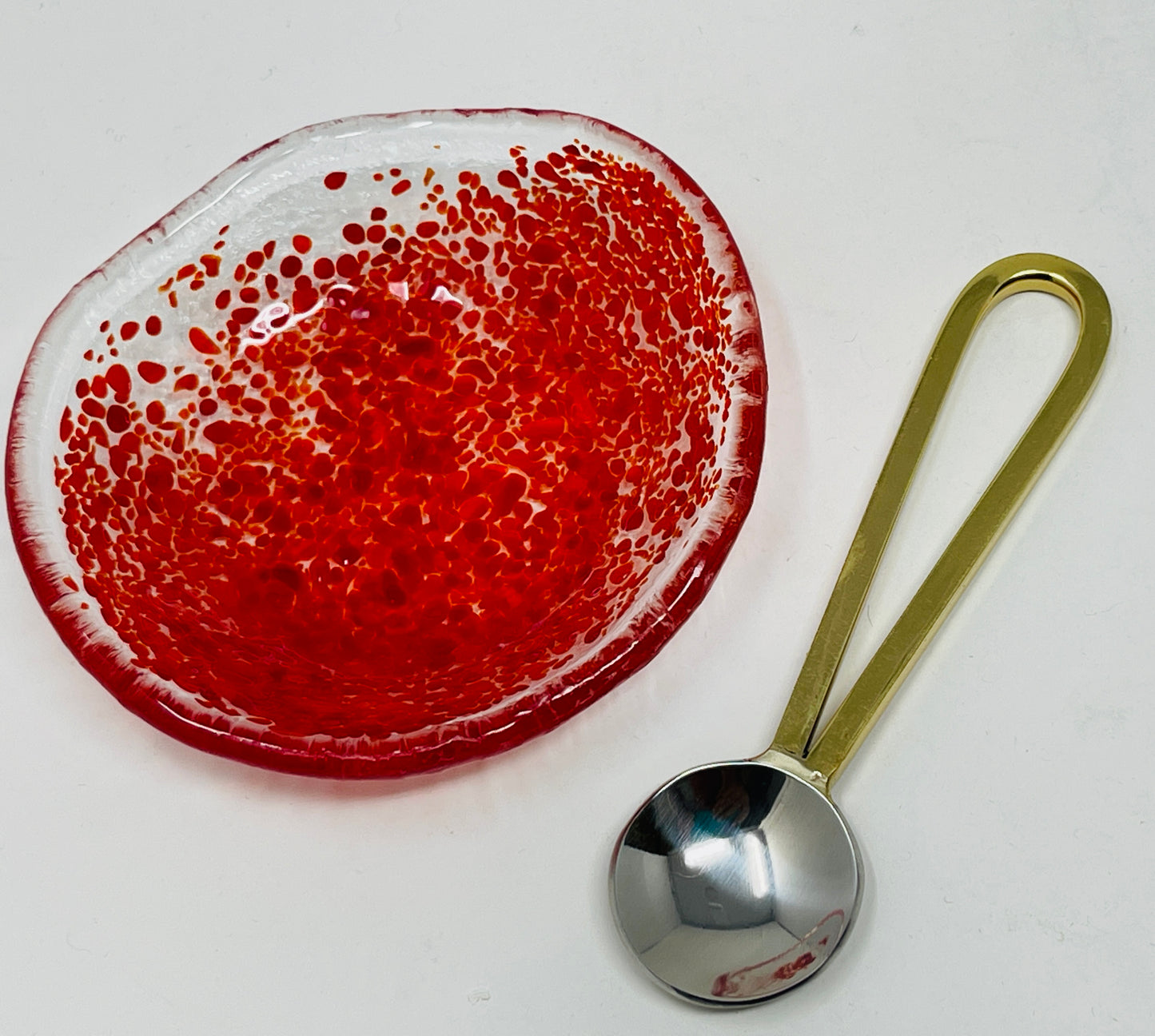 Red Speckled Honey Dish Set for Rosh Hashanah