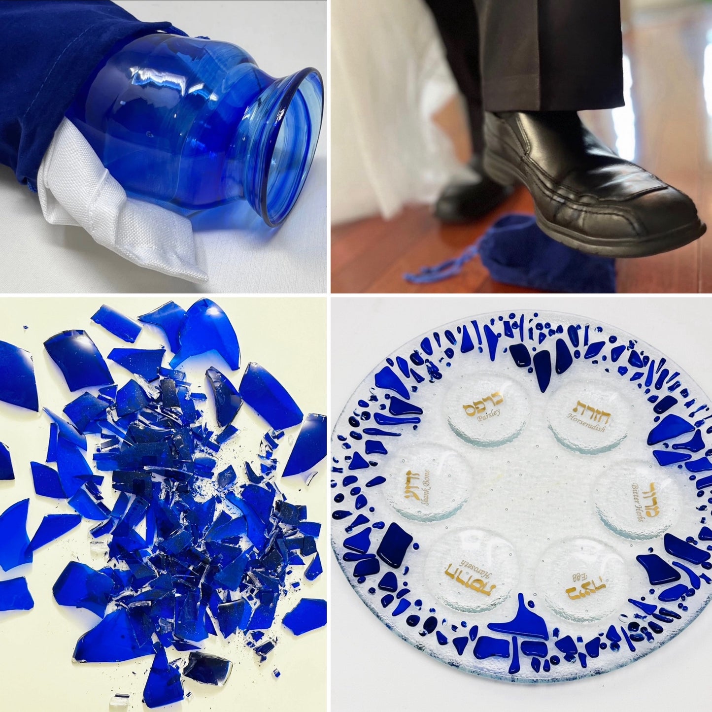 Seder Plate - Kit - Includes Chuppah Glass for your Jewish Wedding