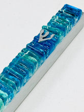 Load image into Gallery viewer, Aqua Blue Glass Mezuzah
