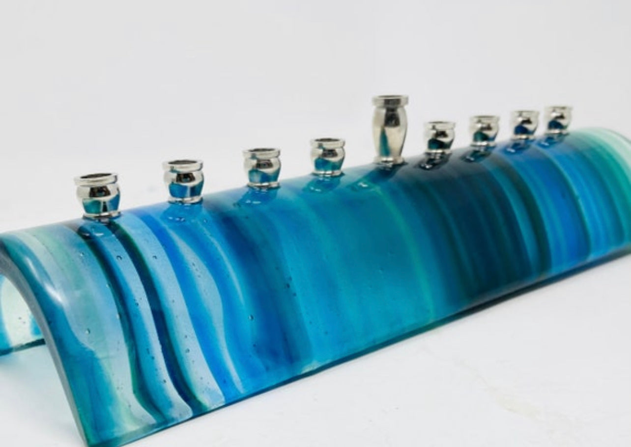 Hanukkah Menorah – Fused Glass Artwork