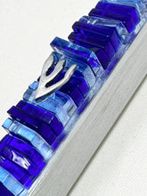 Load image into Gallery viewer, Blue and Sapphire Glass Mezuzah
