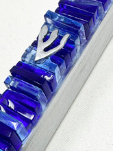 Load image into Gallery viewer, Blue and Sapphire Glass Mezuzah
