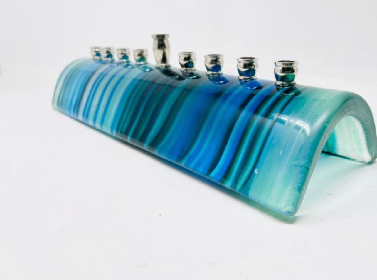 Hanukkah Menorah – Fused Glass Artwork