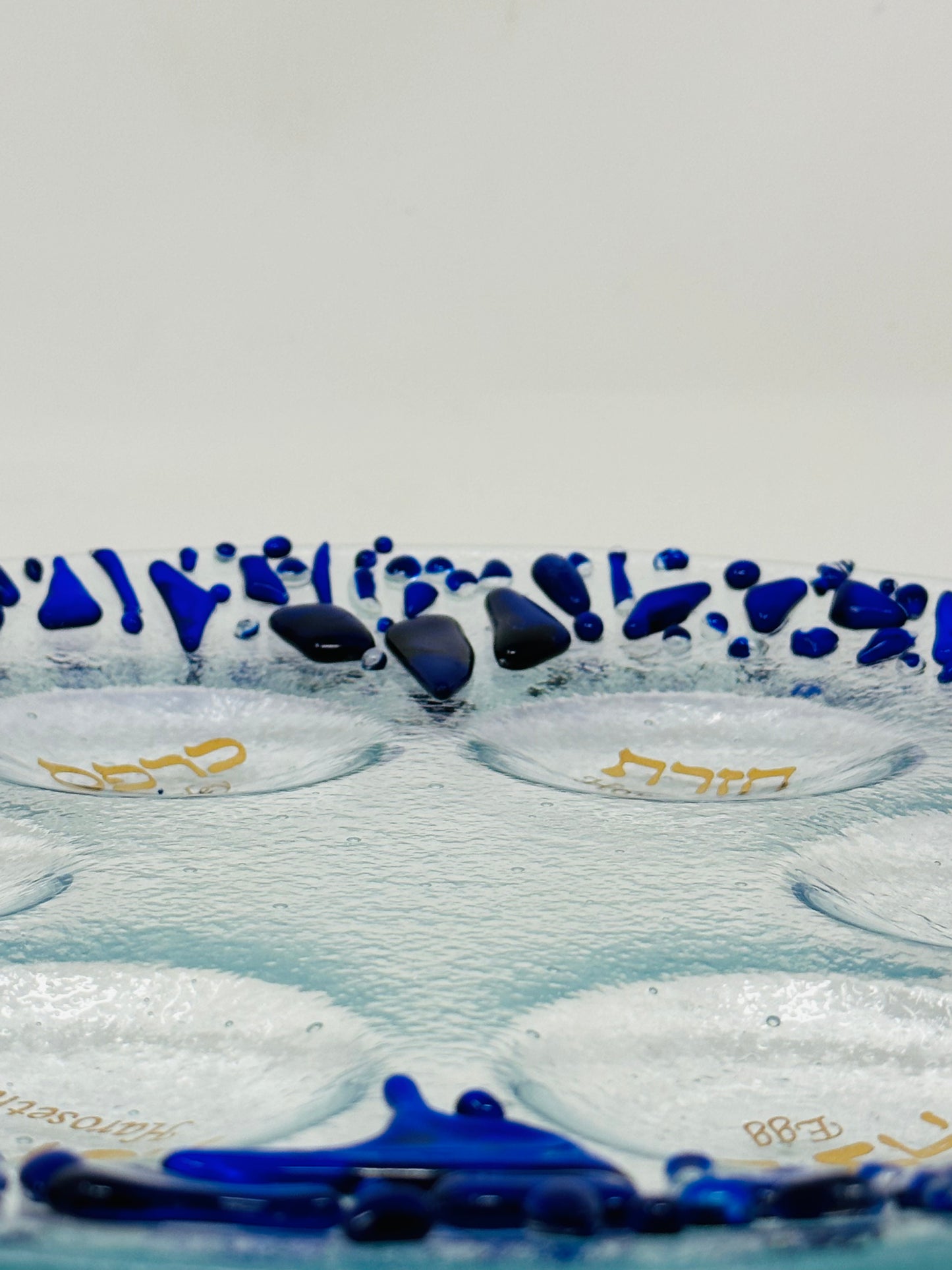 Seder Plate - Round - Personalized - Made with Chuppah Glass shards from Your Jewish Wedding