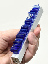 Load image into Gallery viewer, Blue and Sapphire Glass Mezuzah
